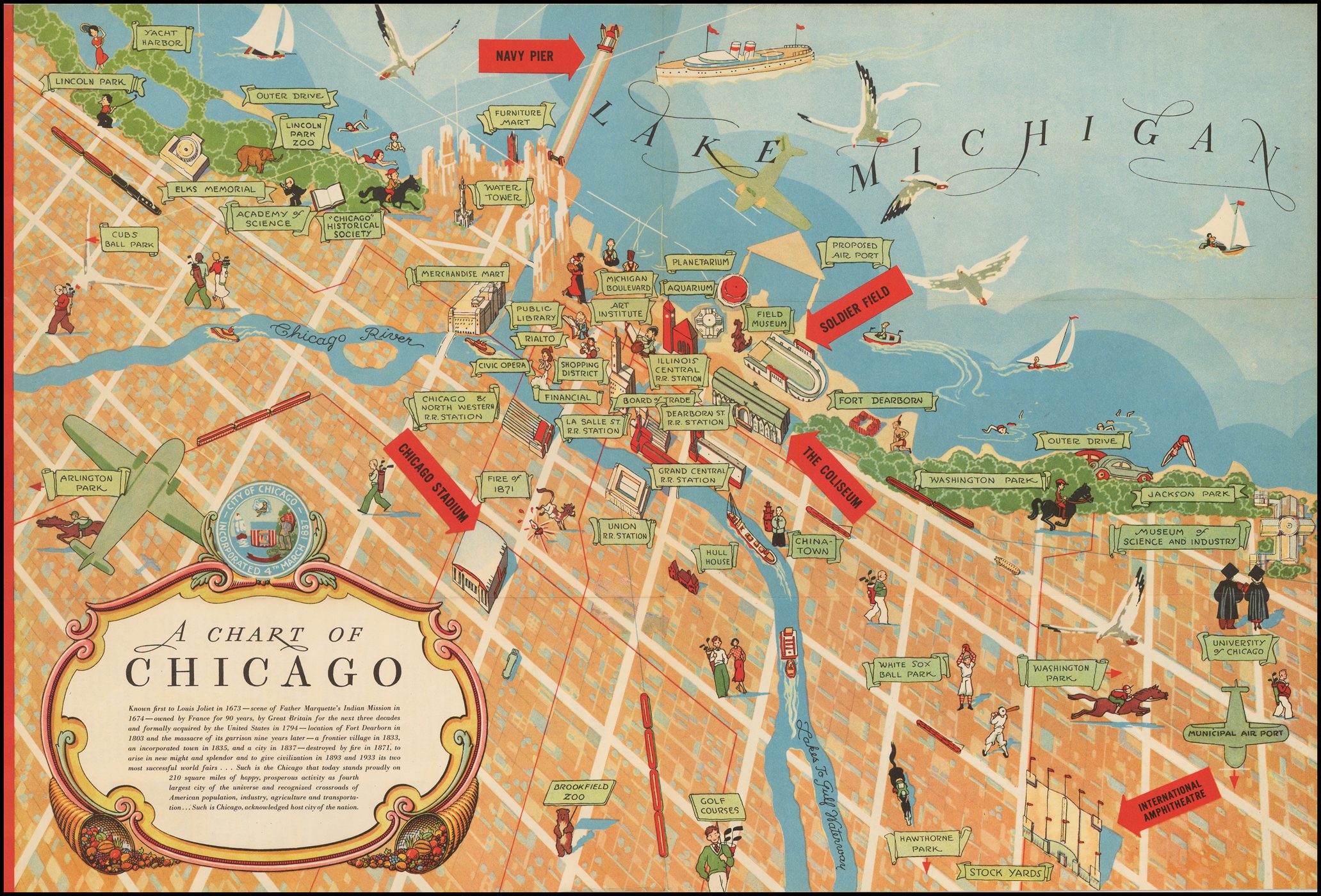 Map of chicago for ley line study