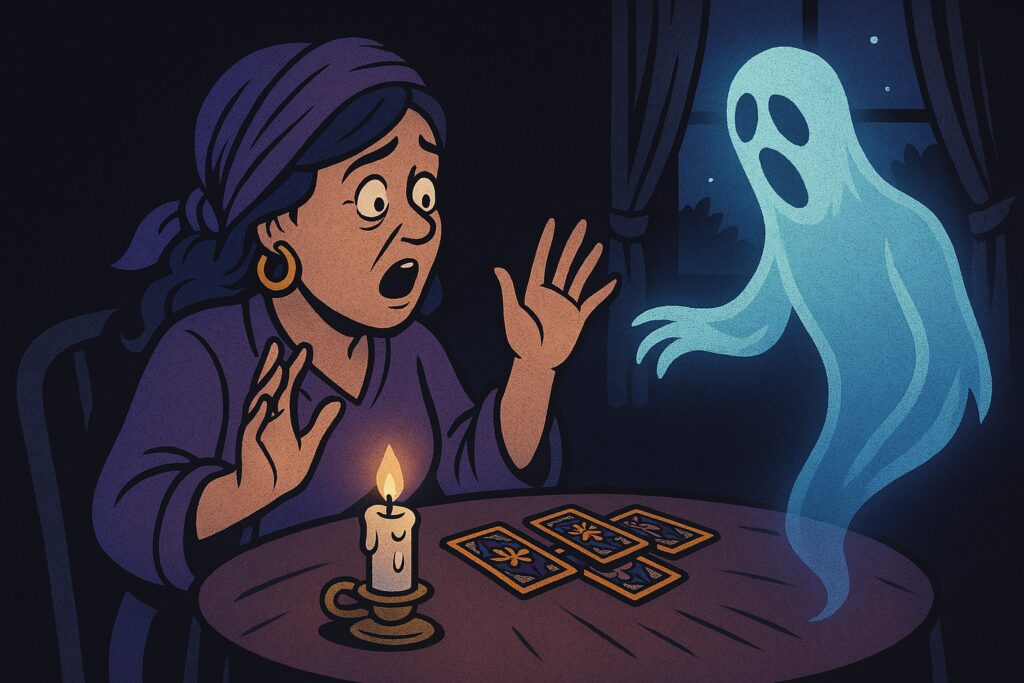 a medium speaks to a ghost
