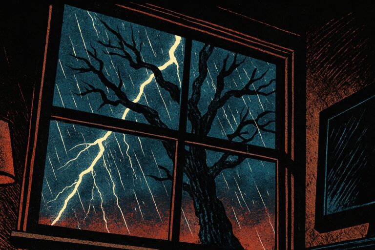 lightning crashes a spooky leafless tree creepy night true ghost story