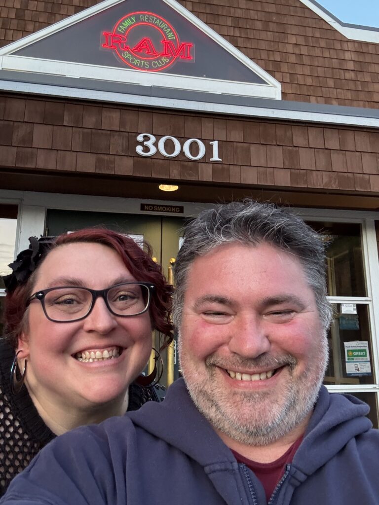 Amy and Jake gobbled some delish food at Ram's on the Tacoma waterfront