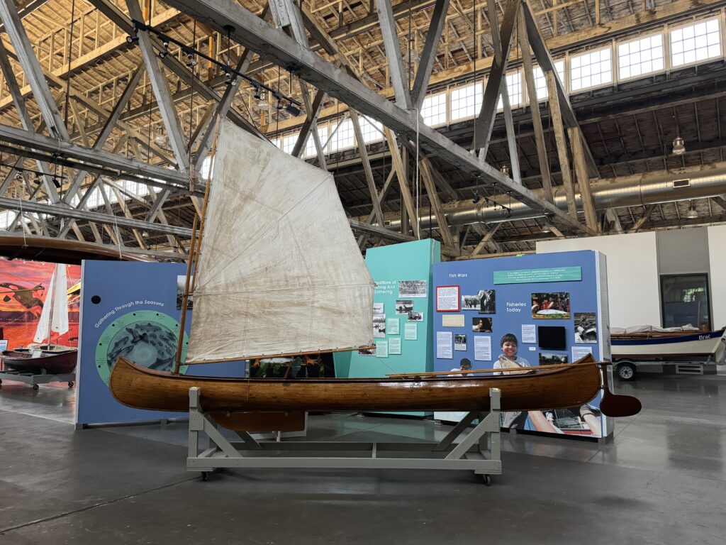 A Willits canoe handcrafted to perfection in the Foss Seaport Museum